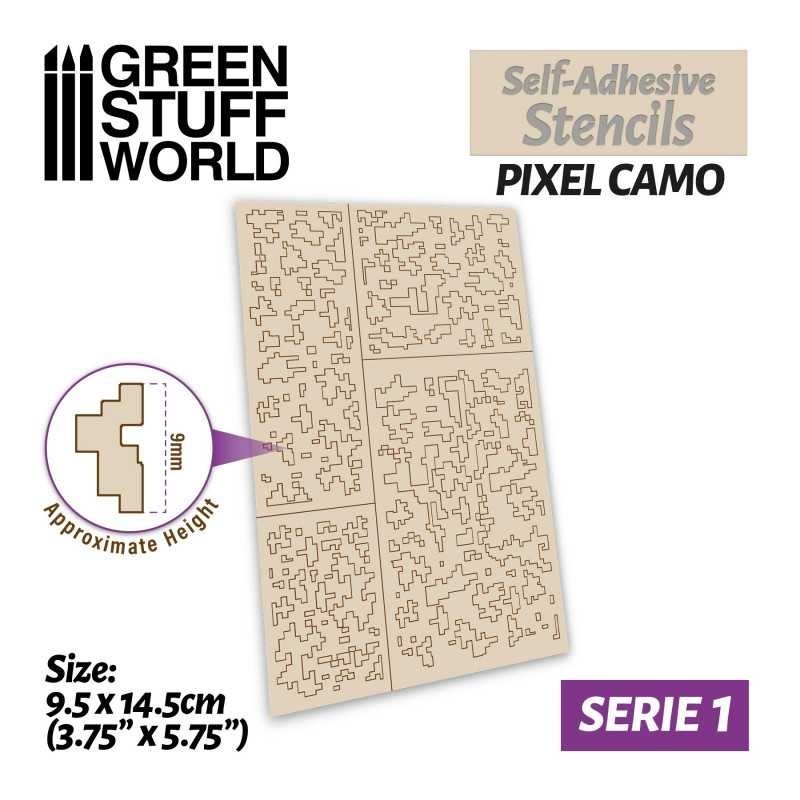 Stencil autoadesivi - Mimetizzazione pixel (10936)