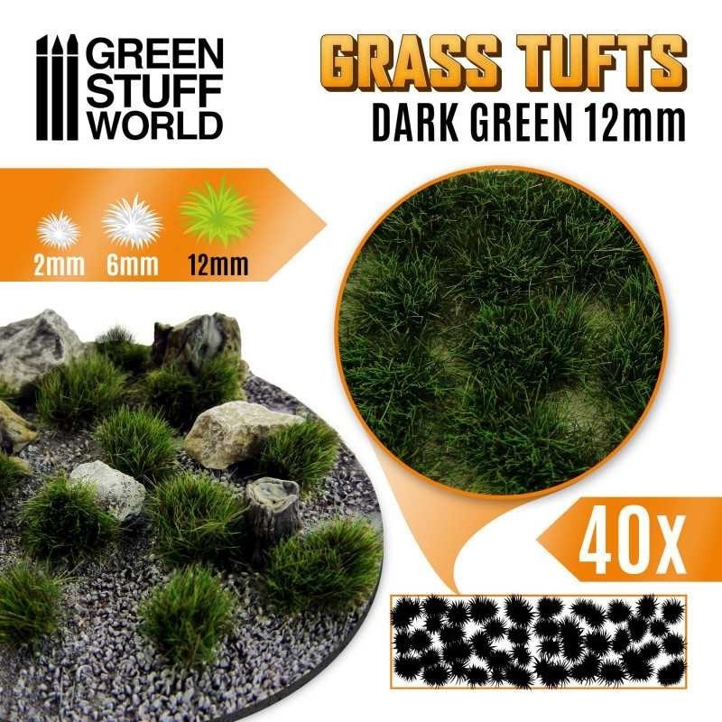 Ciuffi Erba - Autoadesivi - 12mm - VERDE SCURO (1349)
