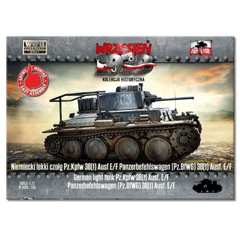 FIRST TO FIGHT German light tank Pz.Kpfw 38(t) Ausf. E/F Panzerbefehlswagen (Pz.BfWG) (1/72)