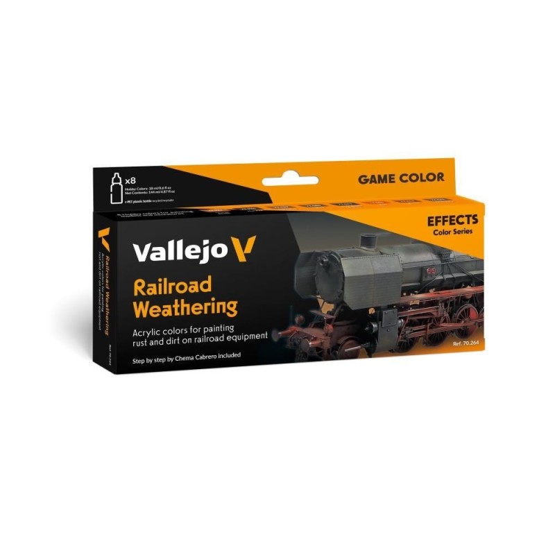 Railroad Weathering by Chema Cabrero di 8 colori da 18 ml