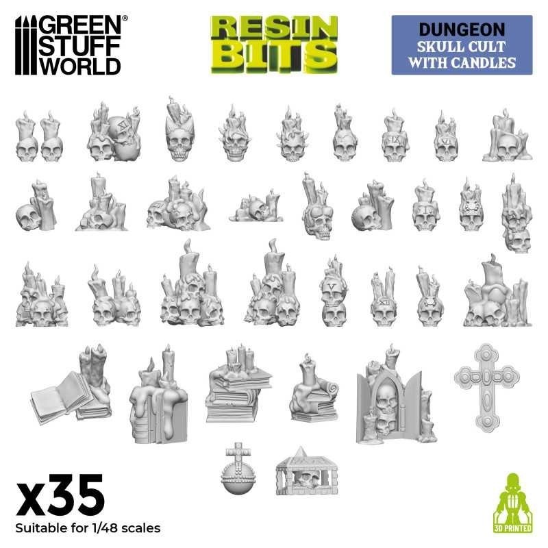 Set stampato in 3D - Teschi e candele 1:48 (13299)