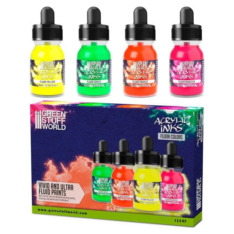 Set di inchiostri acrilici - Fluor (x4) (13347)