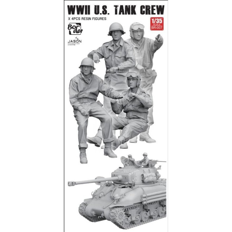 WW2 U.S. tank crew (4 figure in resina) (1/35)