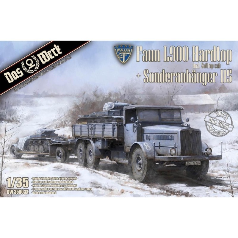 DAS WERK: Faun L900 Hardtop (incl. Softtop cap) + Sonderanhänger 115 (1/35)