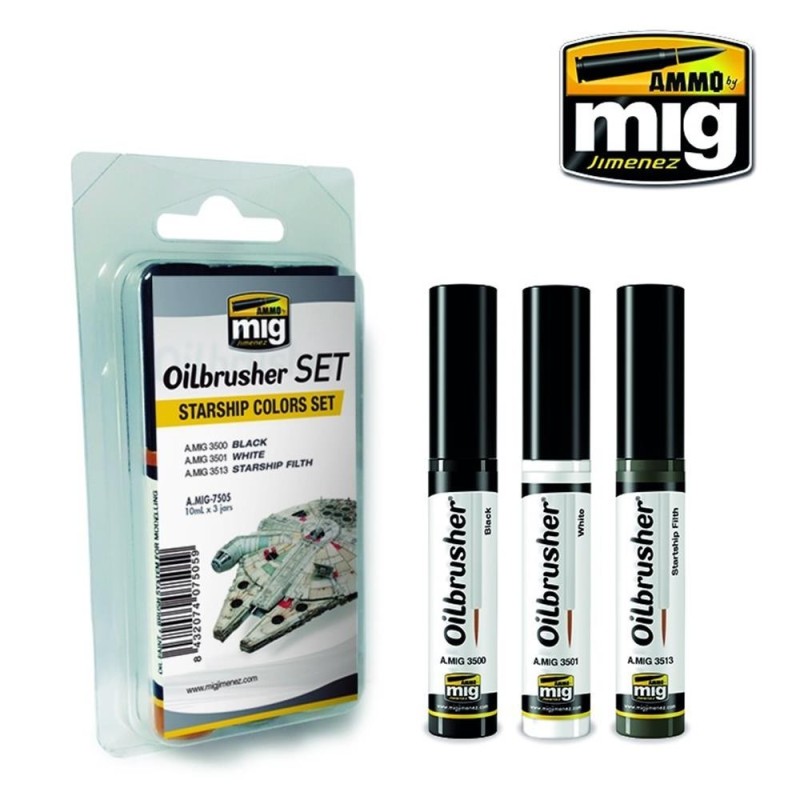 Set di 3 OILBRUSHER per tonalità STARSHIP (colore ad olio pre-diluito con pennello applicatore nel tappo)
