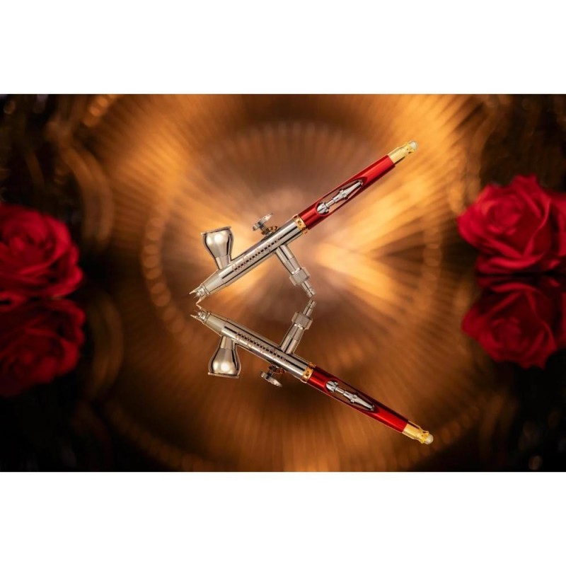 aerografo doppia azione INFINITY 2024 CR plus 2 in 1 - 0.25 + 0,44mm con 2 tazze colore da 2ml e 4ml