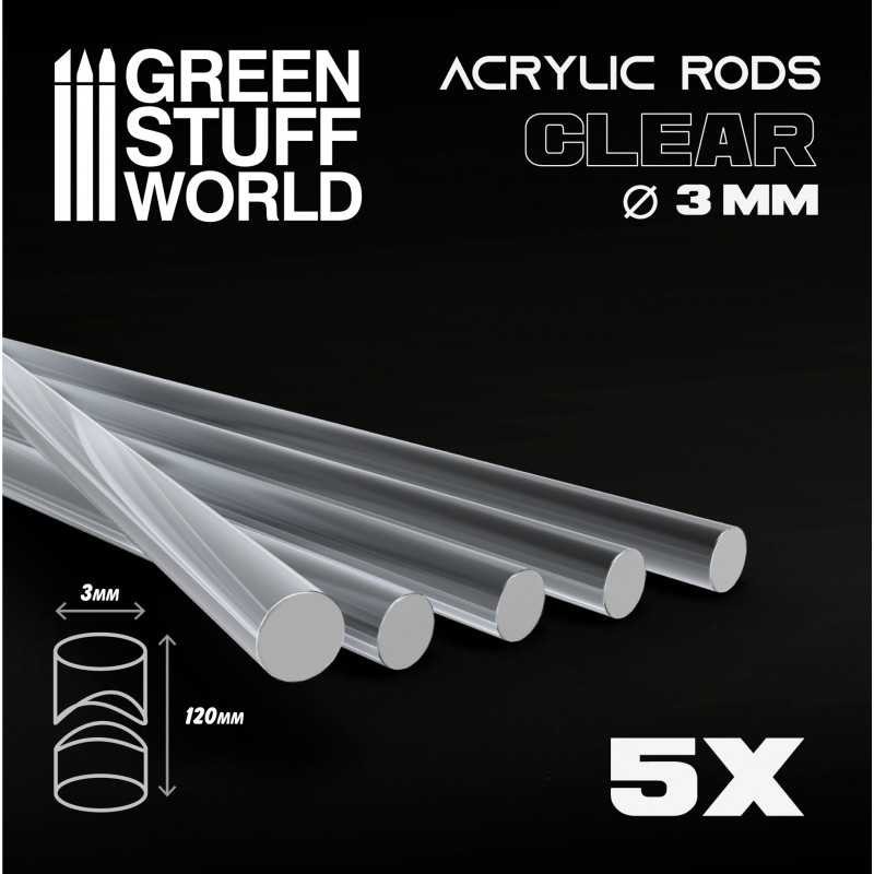 Barre Acriliche - Tonde 3 mm TRASPARENTI (9314)