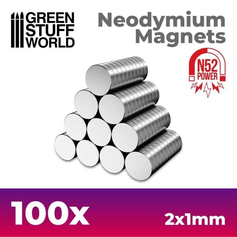 Magneti Neodimio 2x1mm - 100 unità (N52) (11600)