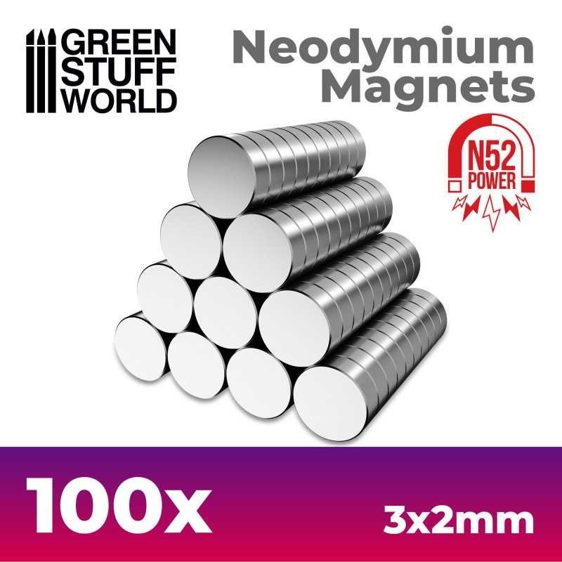 Magneti Neodimio 3x2mm - 100 unità (N52) (9264)