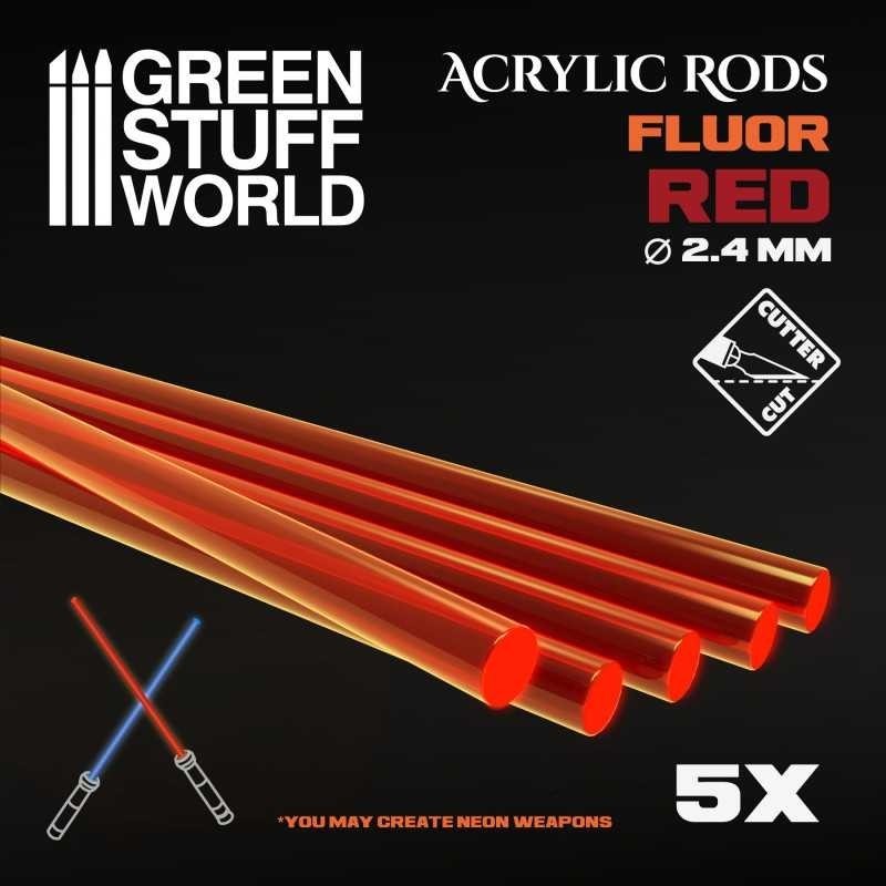 Barre Acriliche - Tonde 2,4 mm Fluor ROSSO-ARANCIONE (9254)