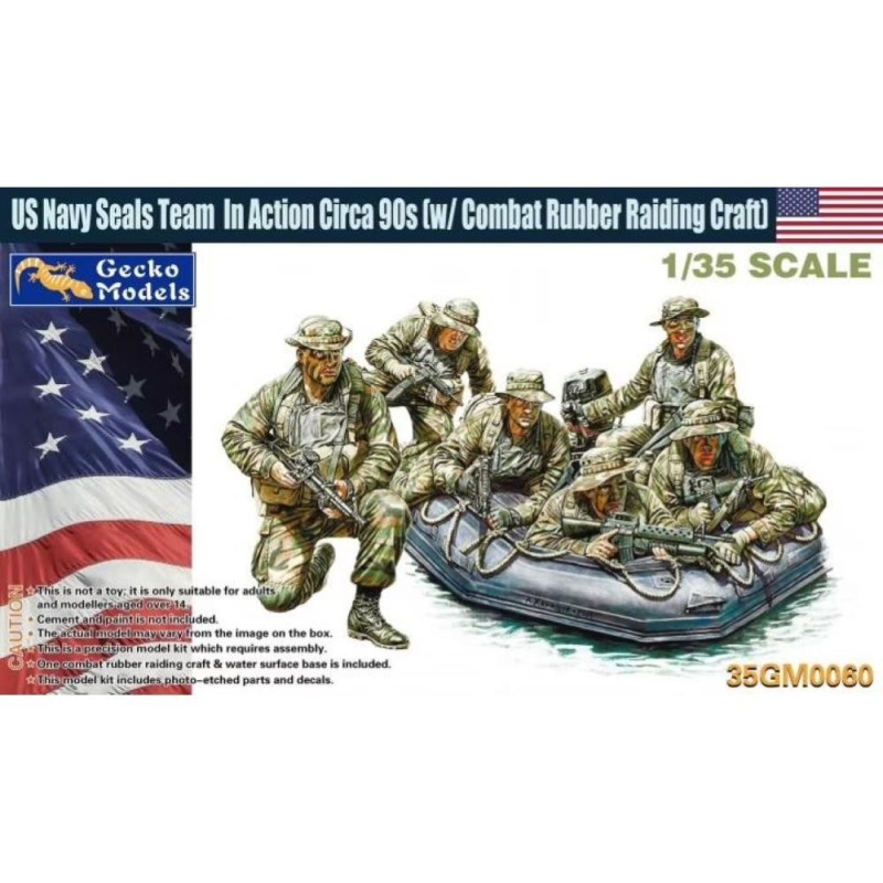 GECKO: USN Seals Team in Action (w/combat rubber craft) 1/35
