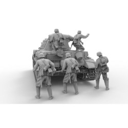 WW2 German Tank Desant Troops (5 figure in resina) (1/35)