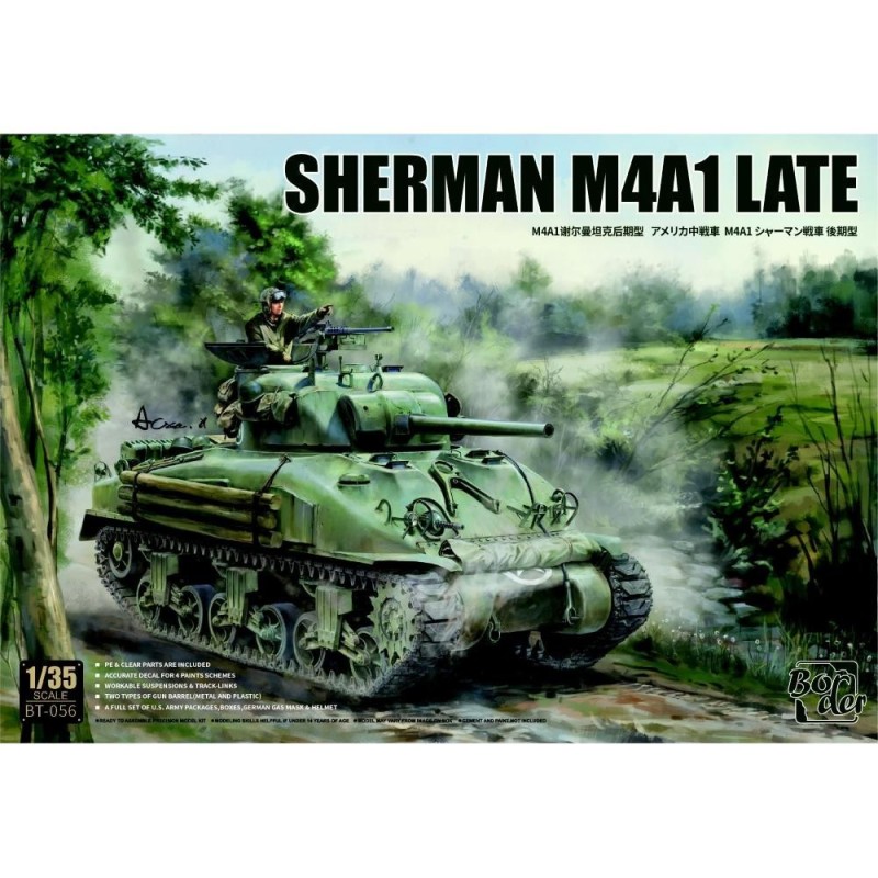 Sherman M4A1 Late production con fotoincisioni, canna in metallo, carichi 1/35