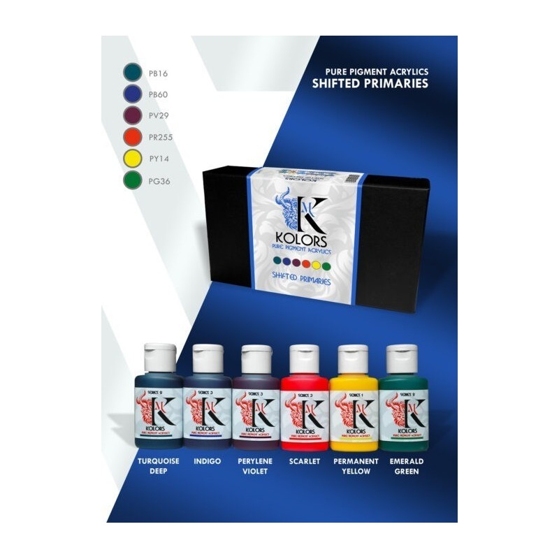 Kimera Kolors – PURE PIGMENTS EXPANSION SET 2: Shifted Primaries