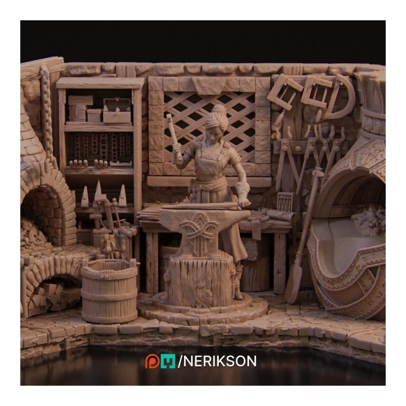 Lara The Blacksmith DIORAMA (75mm)