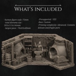 Lara The Blacksmith DIORAMA (75mm)