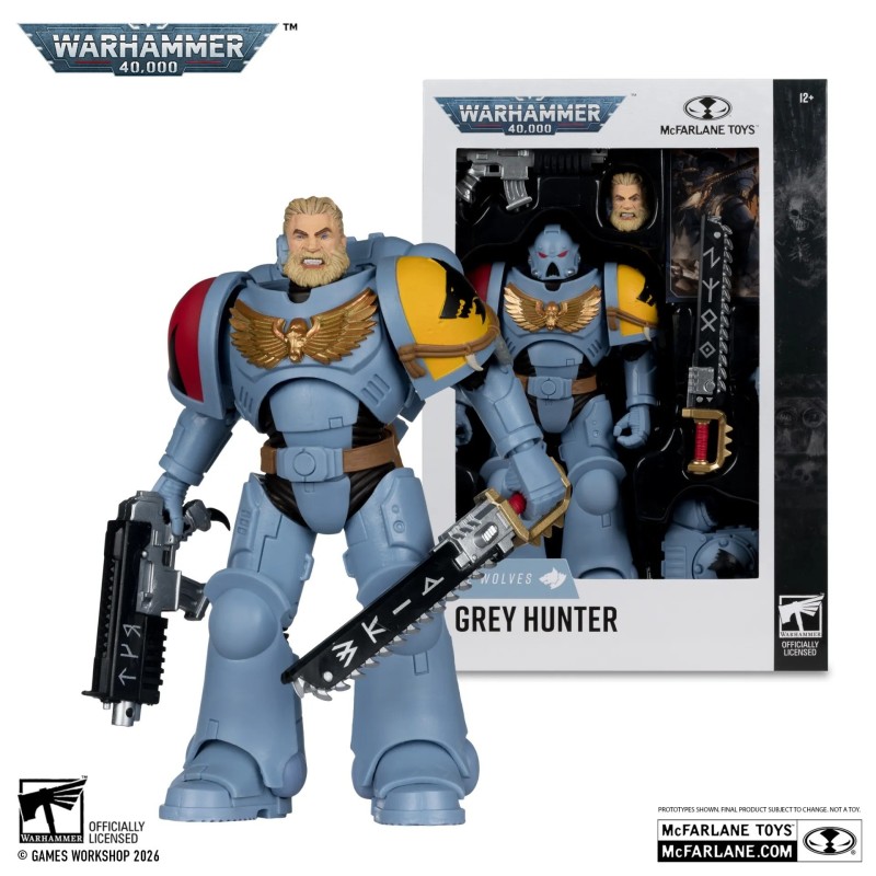 Warhammer 40000 7inch Wv12 Space Wolves Grey Hunter Action Figure
