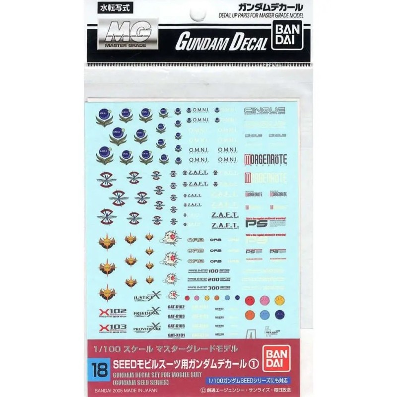 Gundam Decal Mg Multi Seed