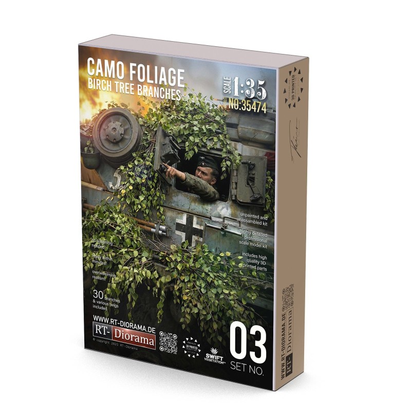 Camo Foliage Birch Tree Branches 1/35 – SLA 3D Printed Camouflage Set 1/35