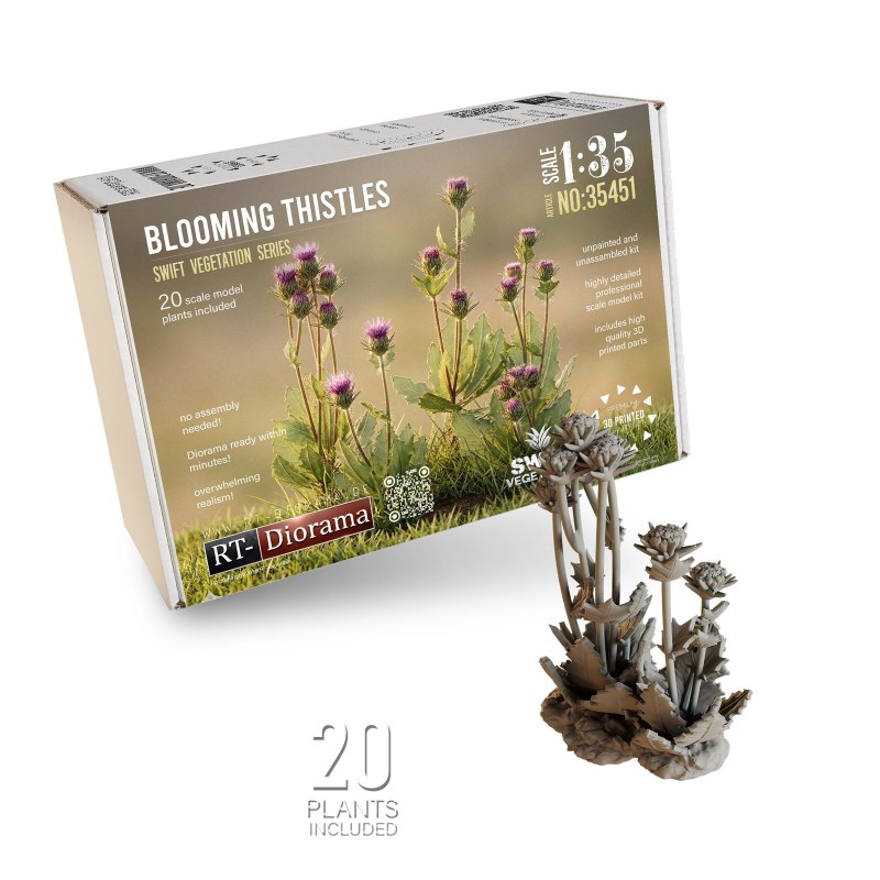 Blooming Thistles 1/35 – 3D Printed Diorama Vegetation Set