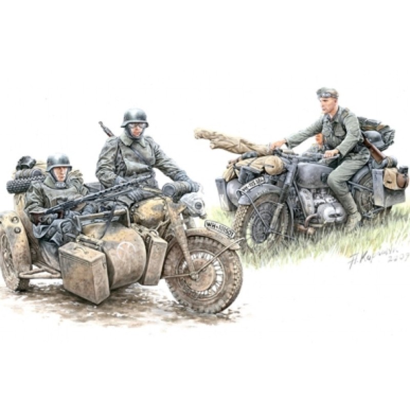 Moto tedesca con fotoincisioni e motociclisti