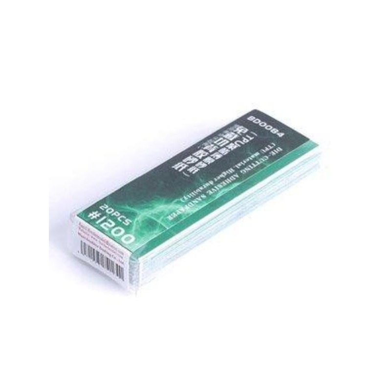 CARTA ABRASIVA PRE-TAGLIATA CON ADESIVO (MATERIALE TPU)20 pezzi 1200