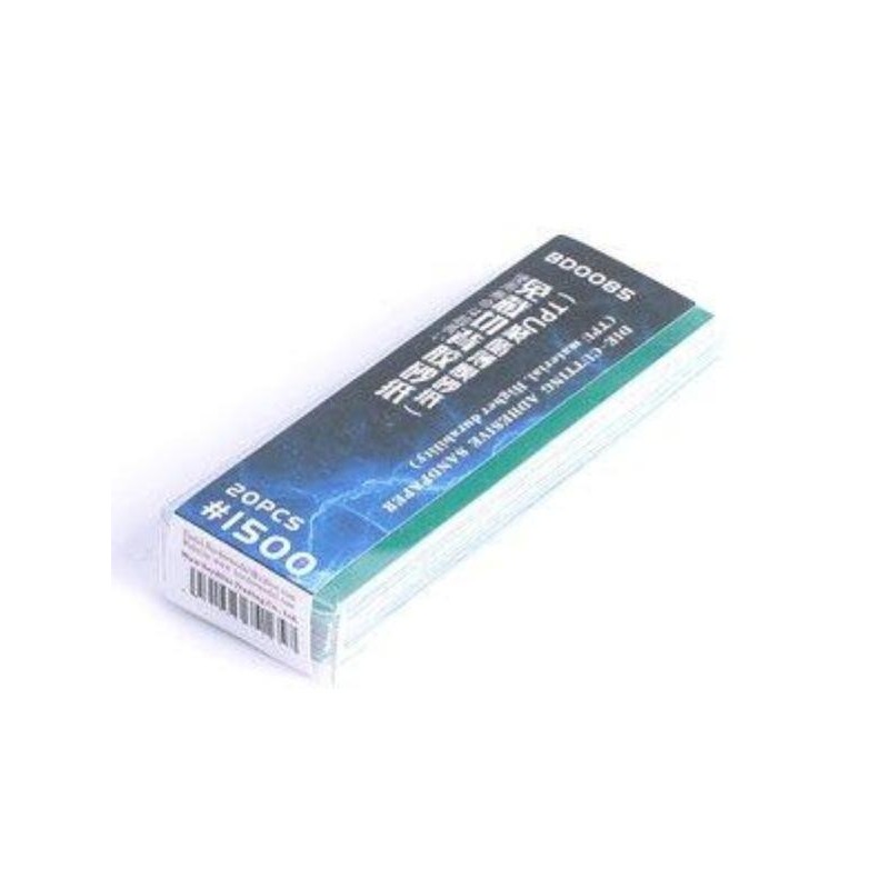 CARTA ABRASIVA PRE-TAGLIATA CON ADESIVO (MATERIALE TPU)20 pezzi 1500