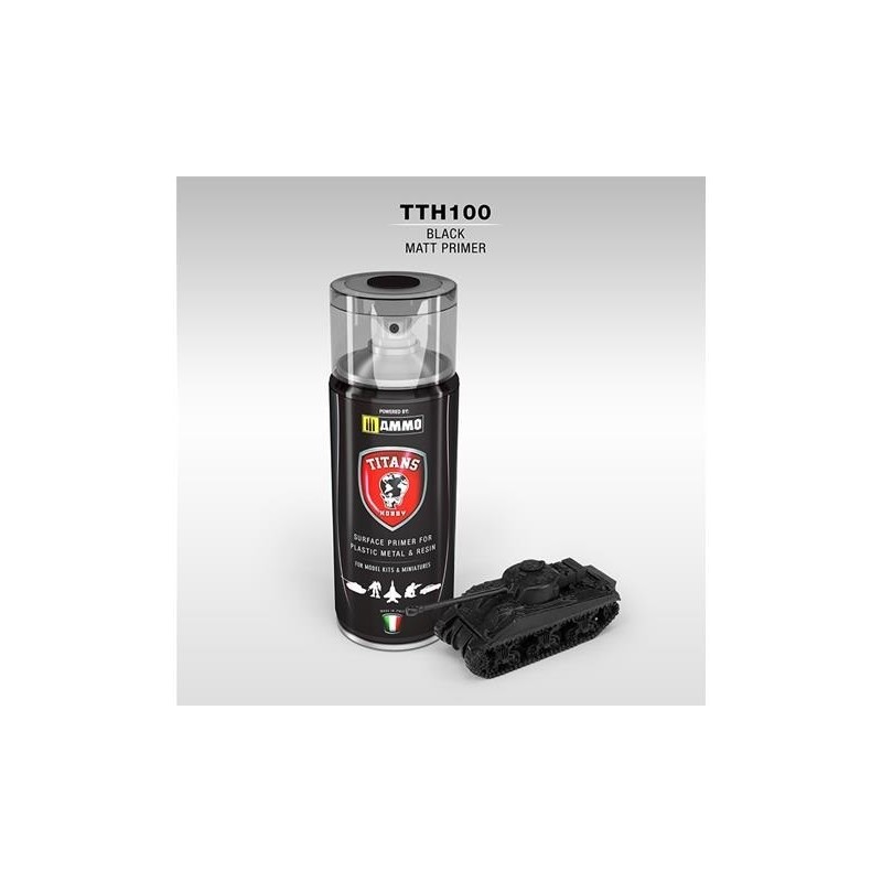 PRIMER Nero Opaco - 400ml Spray per plastica, metallo e resina