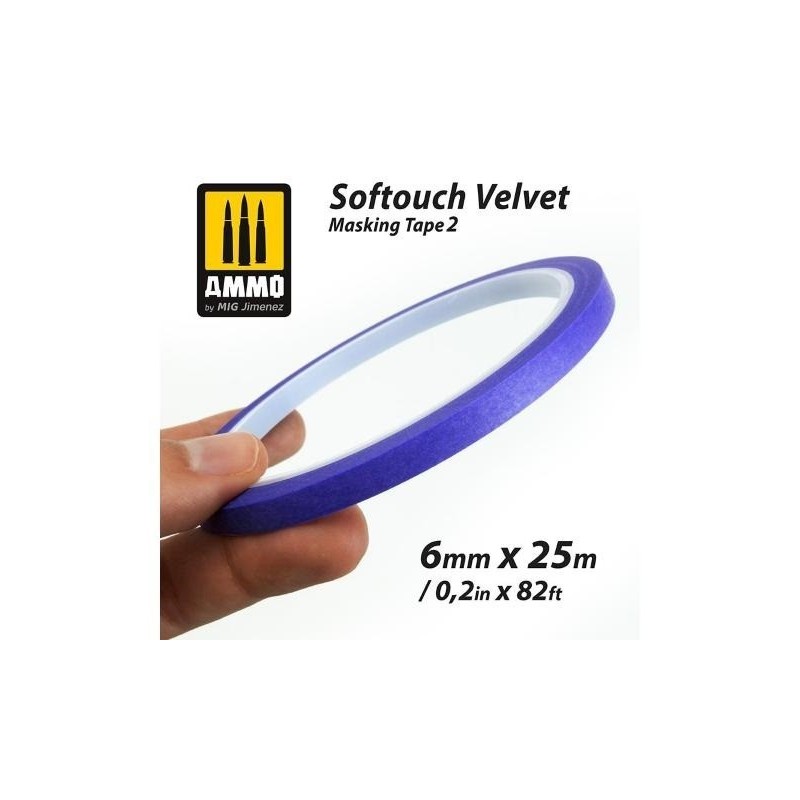 Nastro per mascheratura in velluto Softouch n.2 (6mm x 25M)