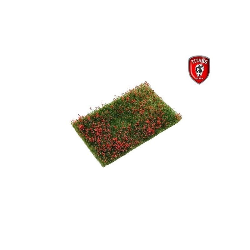 Prato fiorito cm.10x15 altezza 15mm - fiori Rossi