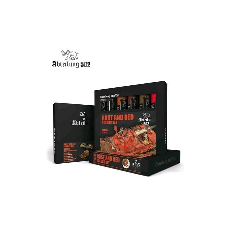 SET di 6 colori ad olio in tubetto da 20ml per colori Ruggine e Rosso