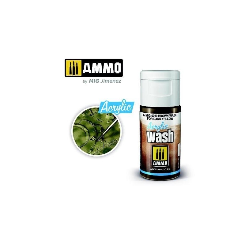 LAVAGGIO ACRILICO Brown Wash for Dark Yellow 15mL