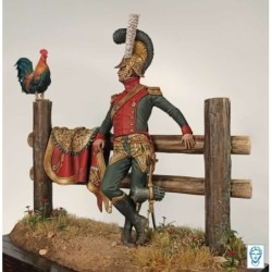 "Il y a un autre coq dans l'enclos...?!" (Major des chevau-légers lanciers, 1813) (75mm)