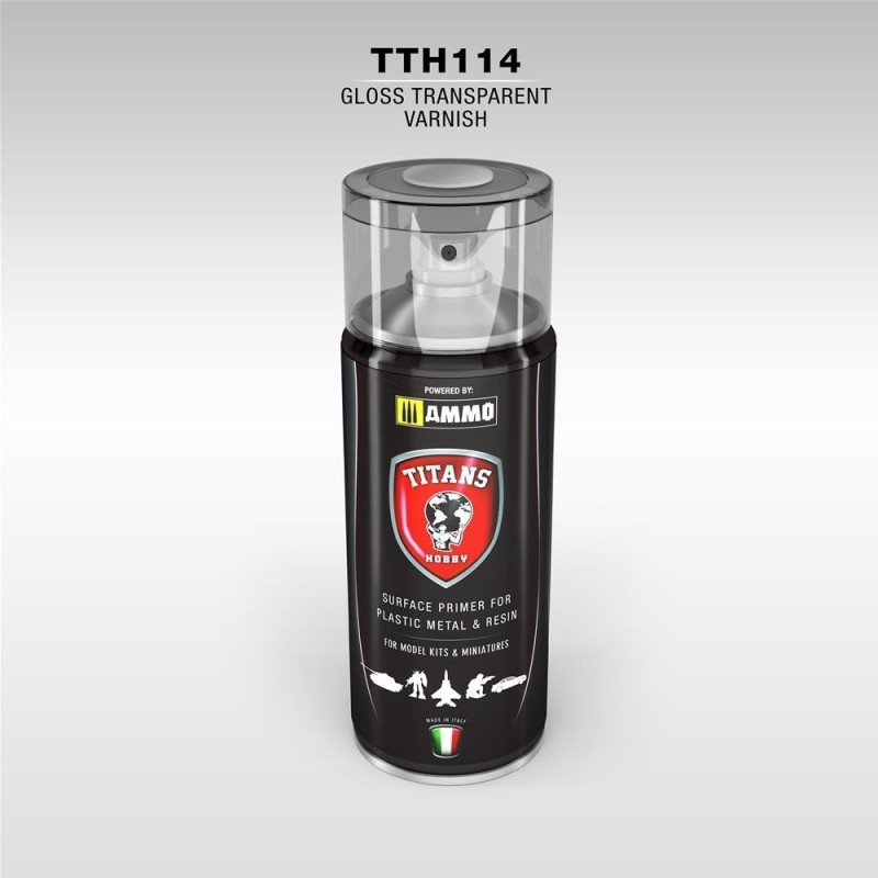 GLOSS TRANSPARENT VARNISH (vernice trasparente lucida) - 400ml Spray per plastica, metallo e resina