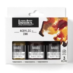 SET 3 acrylic ink TRASPARENTI