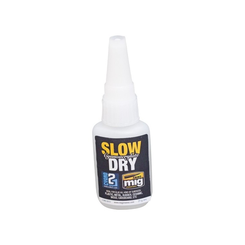 SLOW DRY Super Glue Cyanoacrylato- 21g. cannucce di precisione