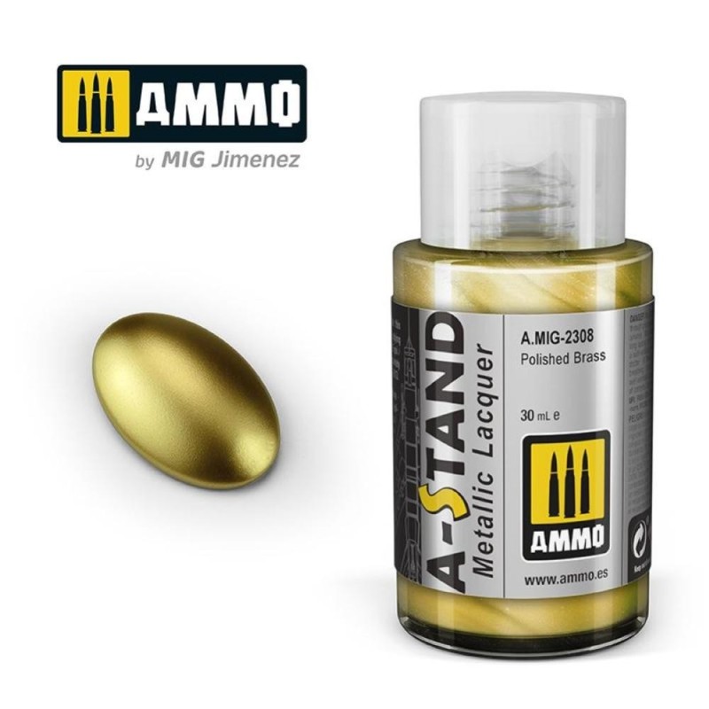 A-STAND Polished Brass - 30ml colore a smalto per aerografo