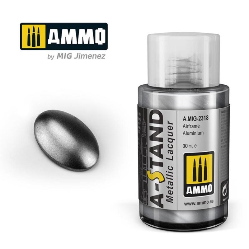 A-STAND Airframe Aluminium - 30ml colore a smalto per aerografo