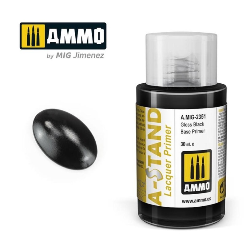 A-STAND Gloss Black Base Primer - 30ml colore a smalto per aerografo