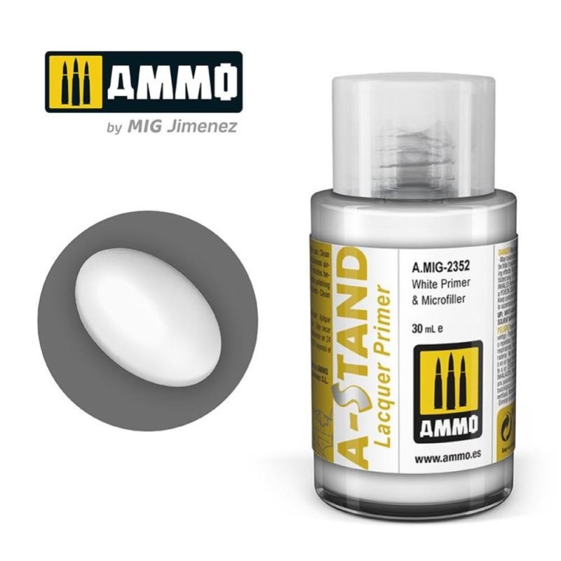 A-STAND White Primer & Microfille - 30ml colore a smalto per aerografo