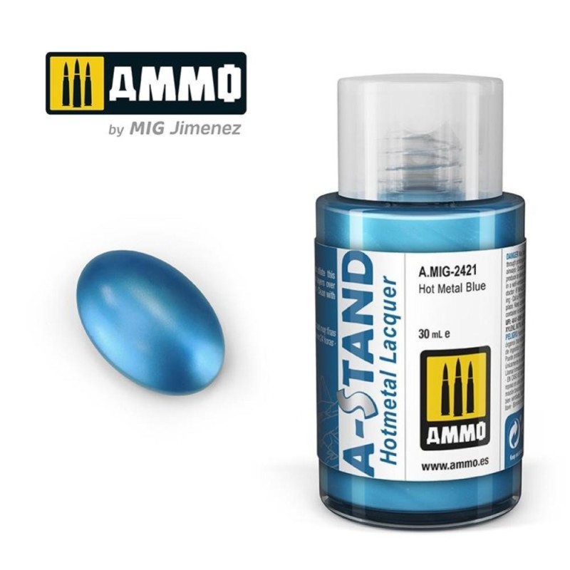 A-STAND Hot Metal Blue - 30ml colore a smalto per aerografo
