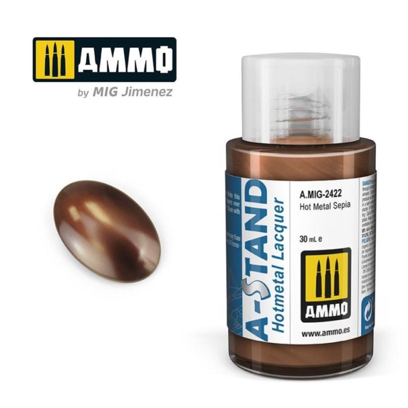 A-STAND Hot Metal Sepia - 30ml colore a smalto per aerografo