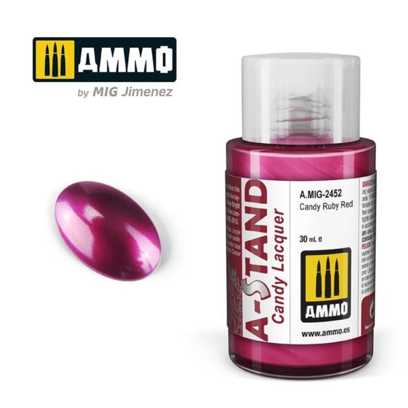 A-STAND Candy Ruby Red - 30ml colore a smalto per aerografo