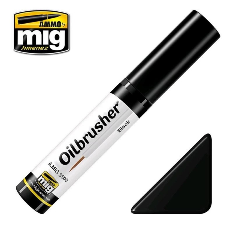 OILBRUSHER colore NERO (colore ad olio pre-diluito con pennello applicatore nel tappo)