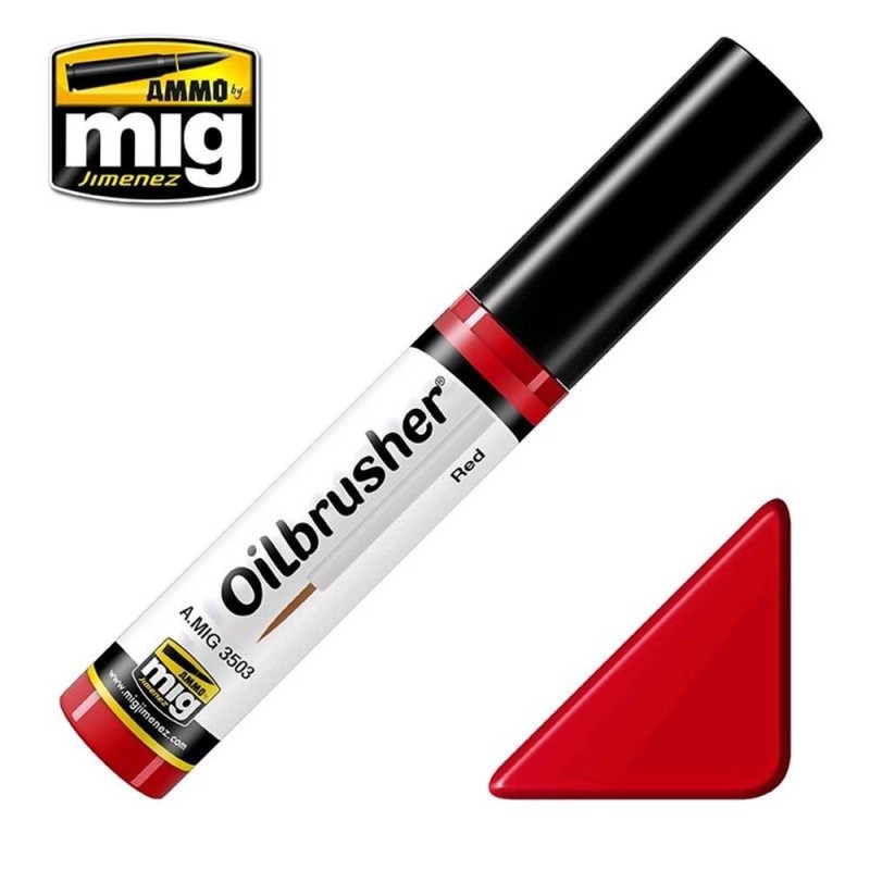 OILBRUSHER colore ROSSO (colore ad olio pre-diluito con pennello applicatore nel tappo)