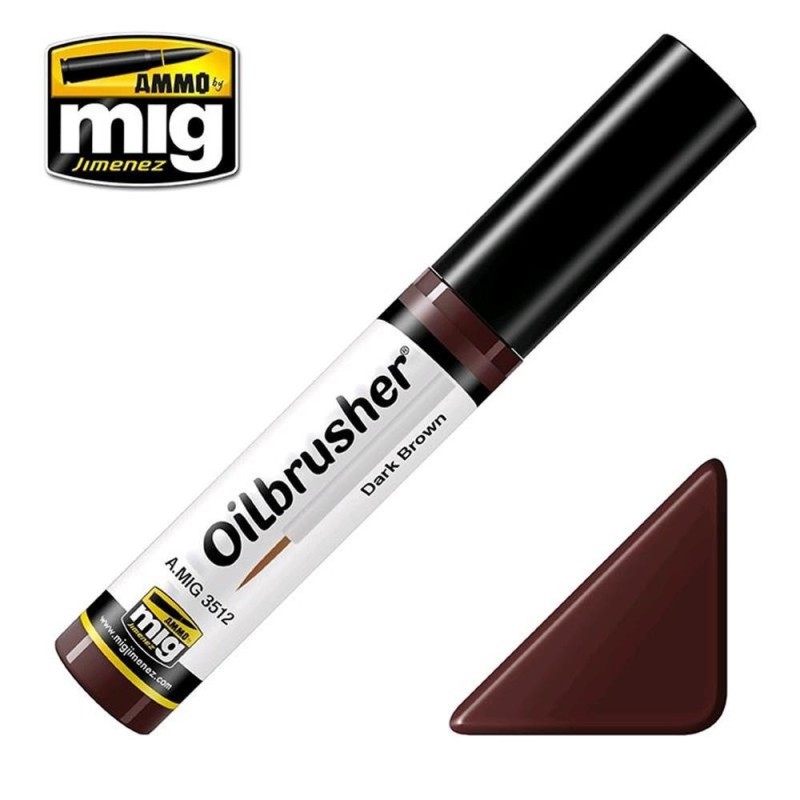 OILBRUSHER colore MARRONE SCURO (colore ad olio pre-diluito con pennello applicatore nel tappo)