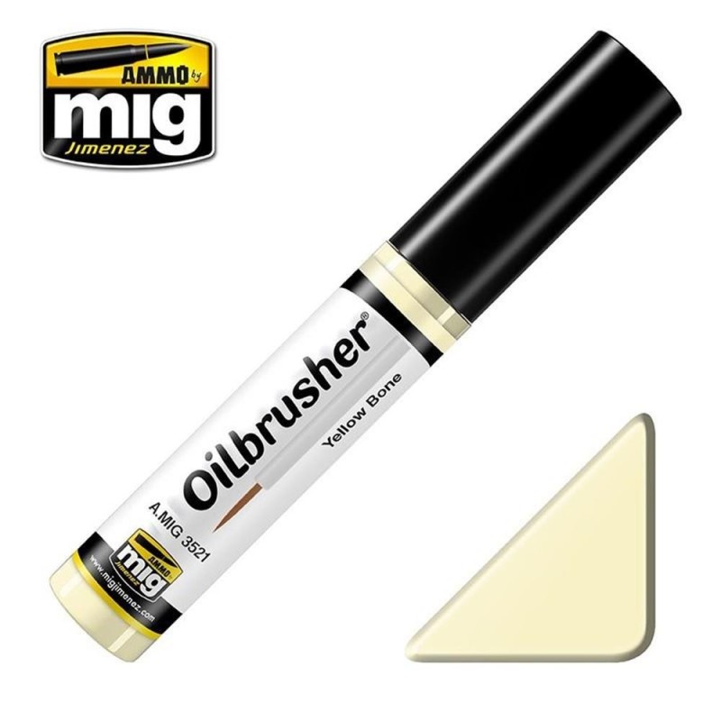 OILBRUSHER colore GIALLO OSSO (colore ad olio pre-diluito con pennello applicatore nel tappo)