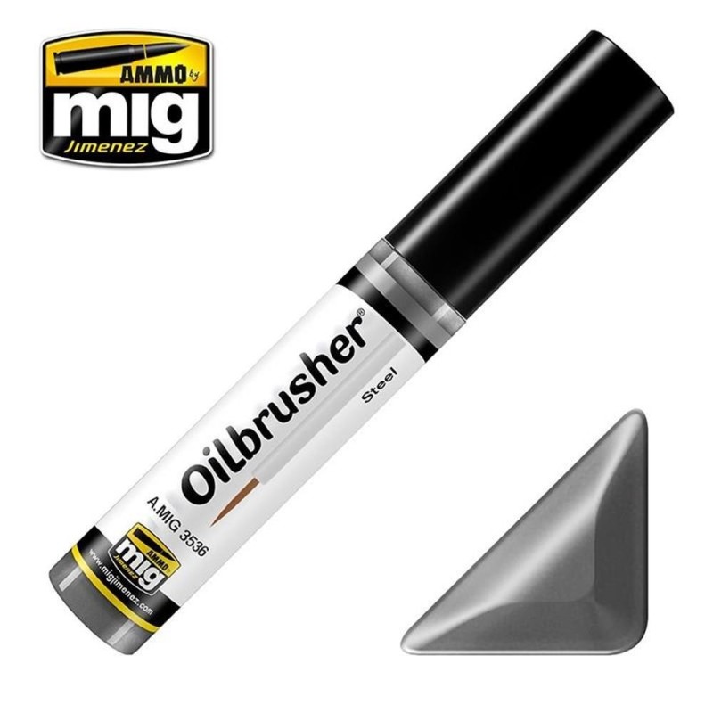 OILBRUSHER colore ACCIAIO (colore ad olio pre-diluito con pennello applicatore nel tappo)