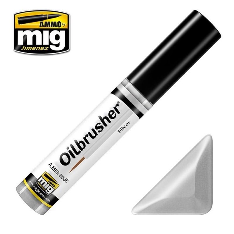 OILBRUSHER colore ARGENTO (colore ad olio pre-diluito con pennello applicatore nel tappo)