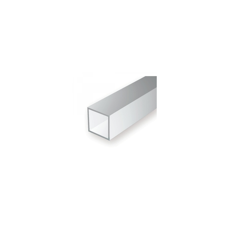 (35cm) tubi Quadrati in Polystyrene bianco opaco mm. 6,3 (1/4) (2 per confezione)
